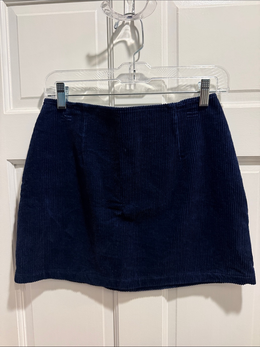 Kendall & Kylie Navy Blue Corduroy Mini Skirt